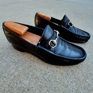 Gucci | Shoes | Gucci Horsebit Black Leather Loafer Size 9 D  display picture 1